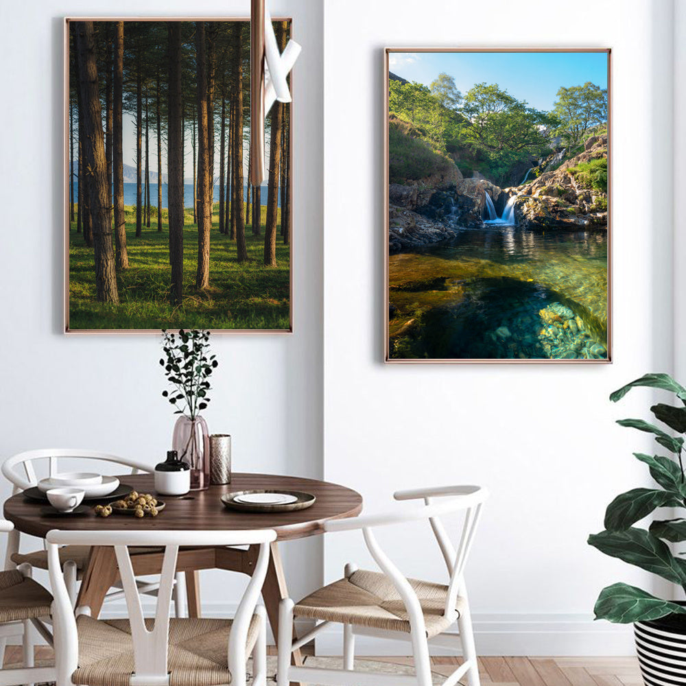 Peinture Paysage Moderne – Forêt d’Été sur Toile