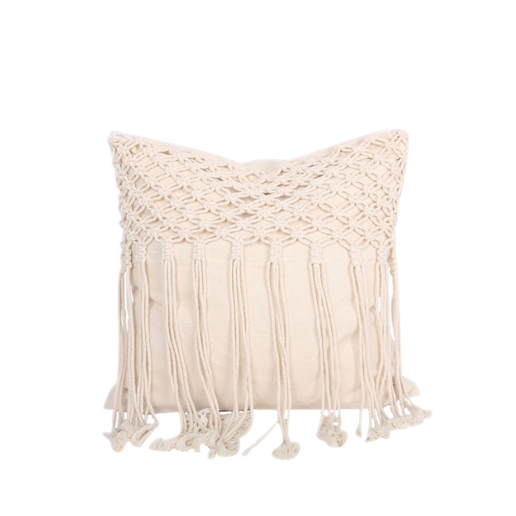 Coussin à pampilles tissé à la main
