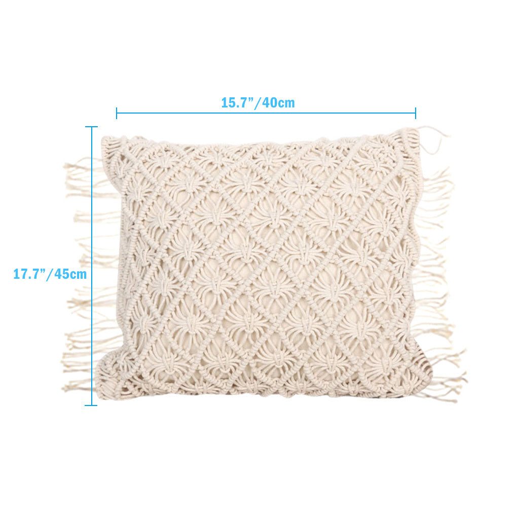 Coussin à pampilles tissé à la main