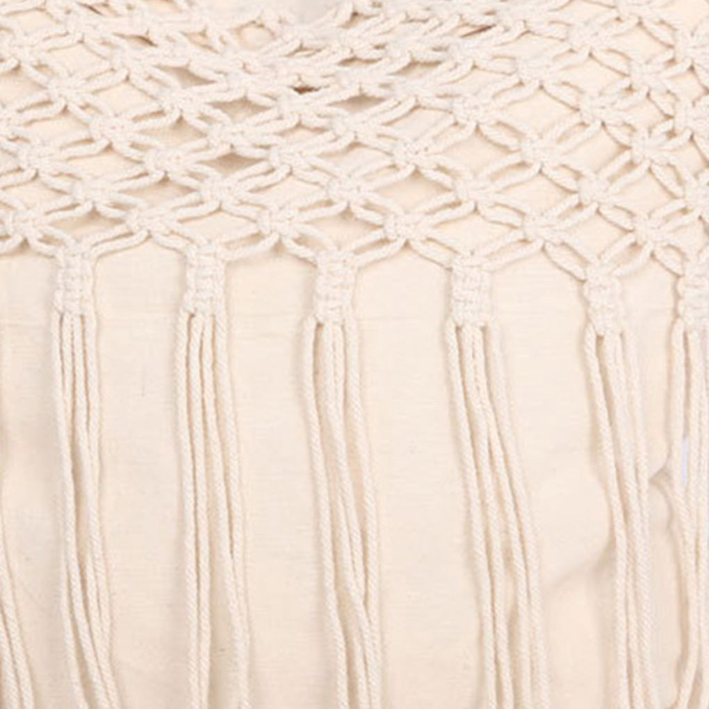 Coussin à pampilles tissé à la main
