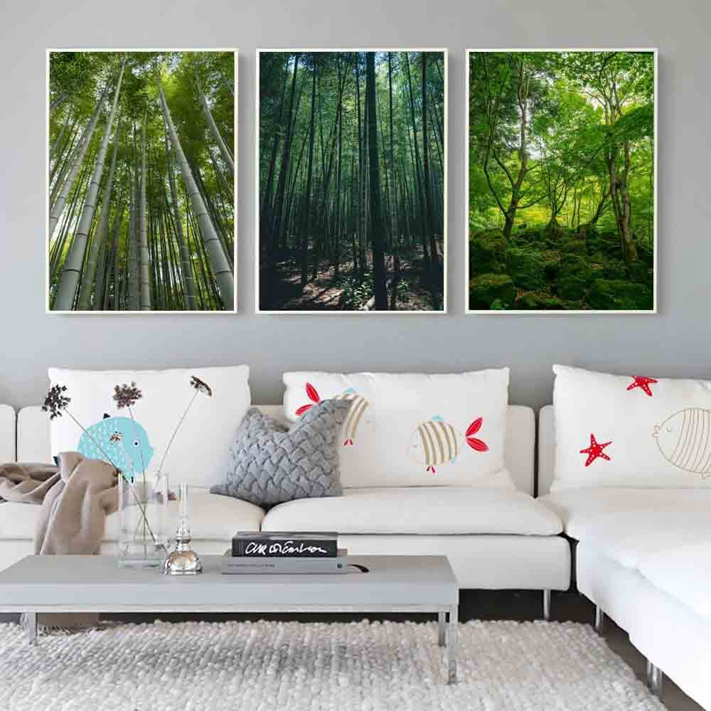 Peinture Paysage Moderne – Forêt d’Été sur Toile