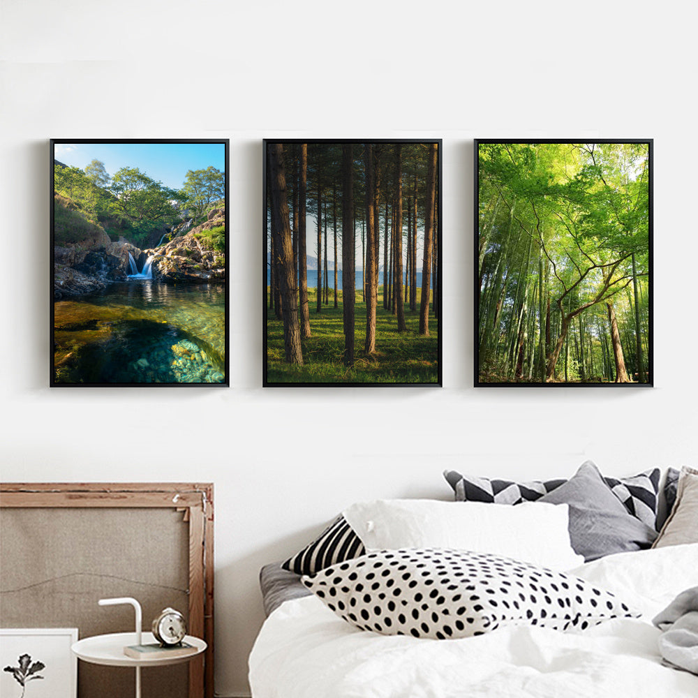 Peinture Paysage Moderne – Forêt d’Été sur Toile