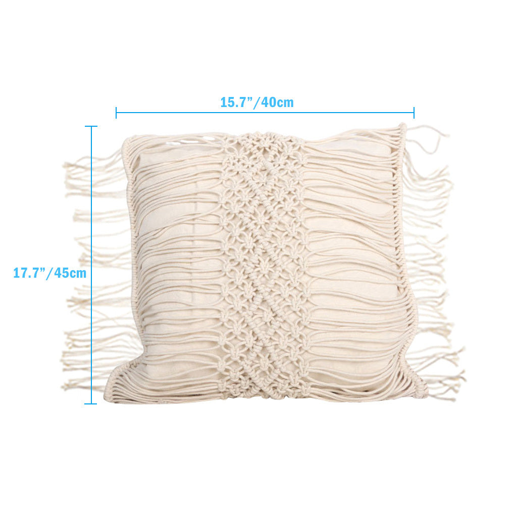 Coussin à pampilles tissé à la main