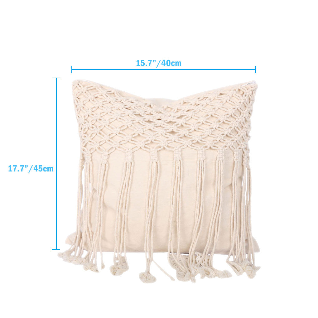 Coussin à pampilles tissé à la main